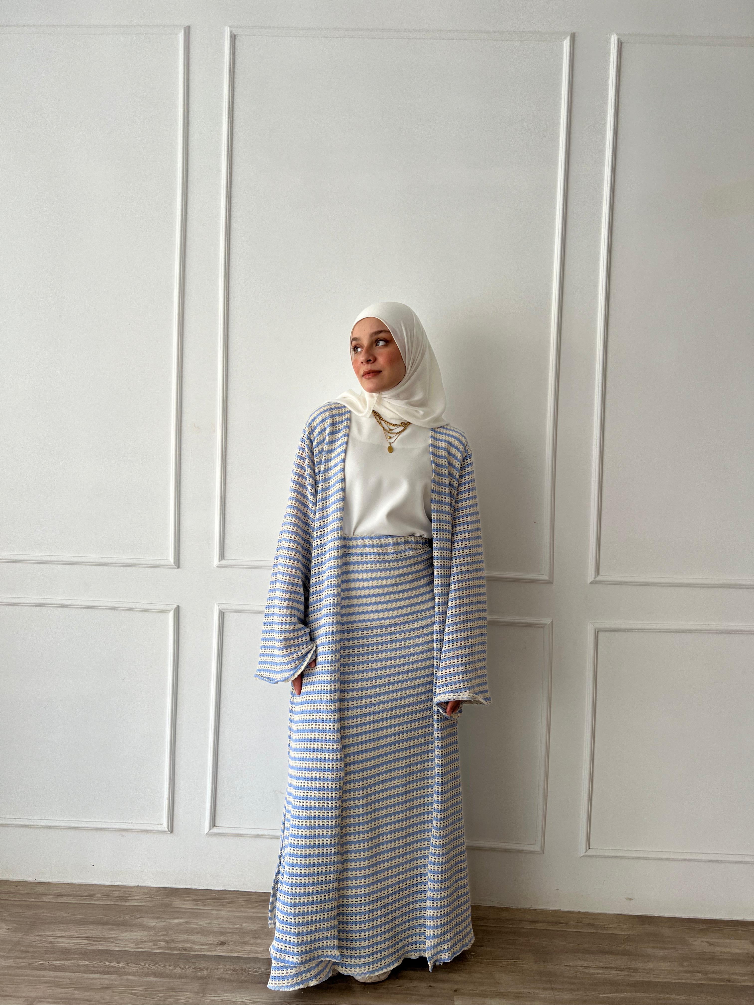 Eva set in white&blue