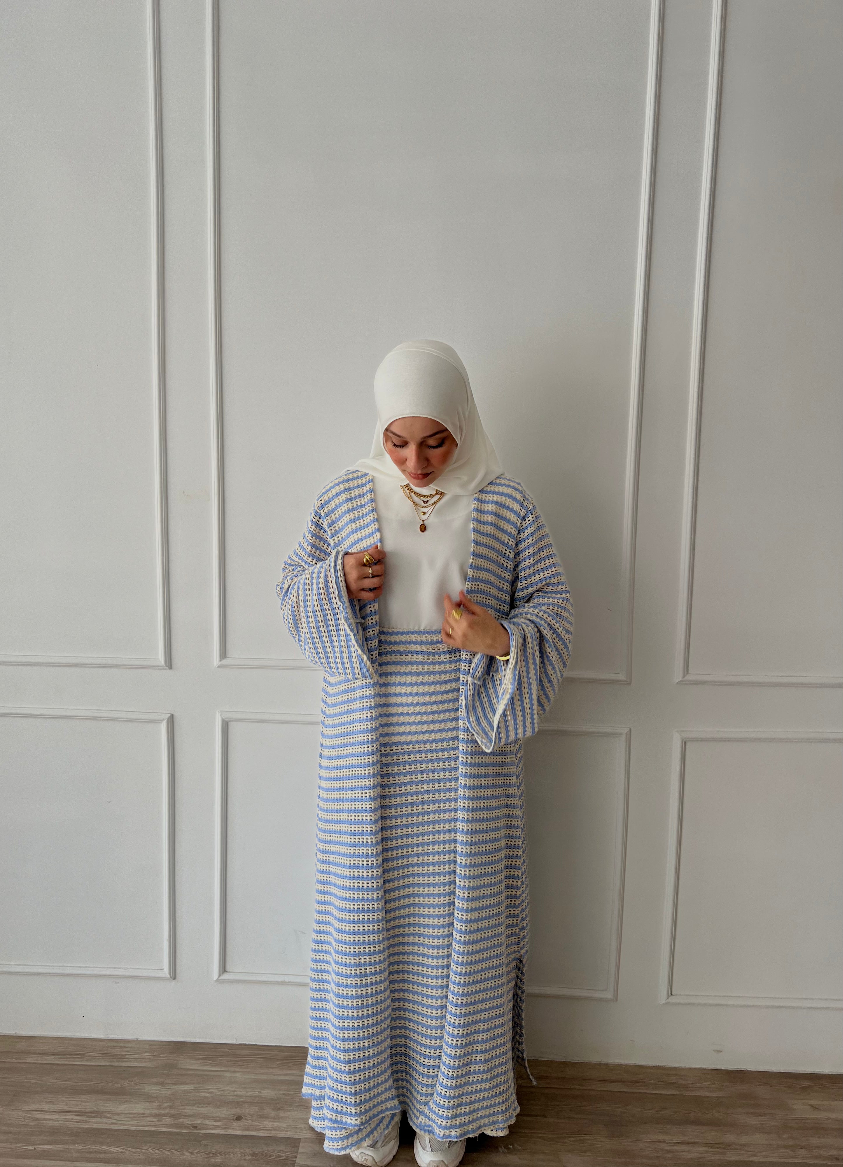 Eva set in white&blue