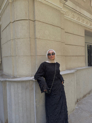 BLACK CRINKLED DRESS - Lillyscarfofficial