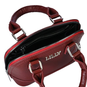 Burgundy oval bag - Lillyscarfofficial