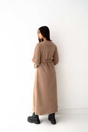 Café Latte Suede Dress - Lillyscarfofficial
