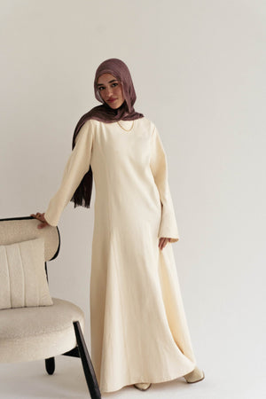 Cotton maxi dress in Beige - Lillyscarfofficial