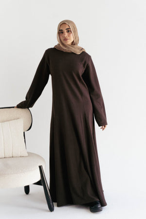 Cotton maxi dress in Brown - Lillyscarfofficial