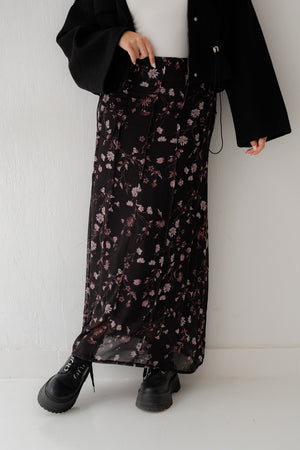 Daisy floral skirt in black - Lillyscarfofficial