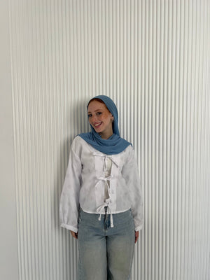 Fay blouse in white - Lillyscarfofficial
