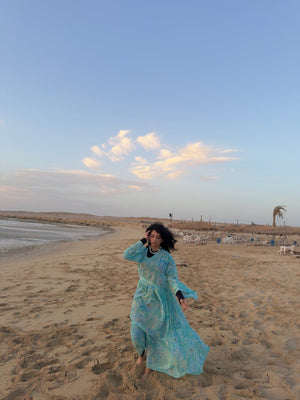 Golden sun Chiffon Dress - Lillyscarfofficial