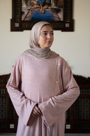 Knit Dress with Pleated Underlayer - Lillyscarfofficial