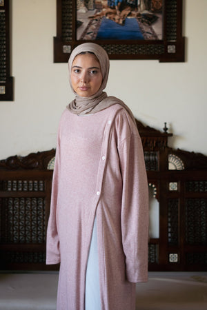 Knit Dress with Pleated Underlayer - Lillyscarfofficial