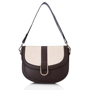 Paloma dark brown linen crossbody - Lillyscarfofficial