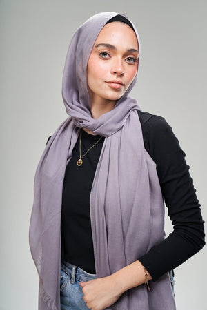 Smoke gray cotton - Lillyscarfofficial