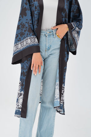Sunbeam kimono in navy - Lillyscarfofficial