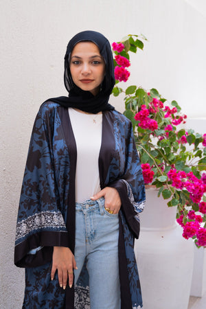 Sunbeam kimono in navy - Lillyscarfofficial