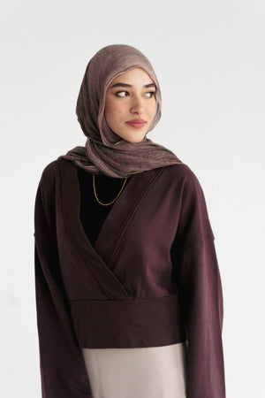 The wrap cozy top in Wine - Lillyscarfofficial