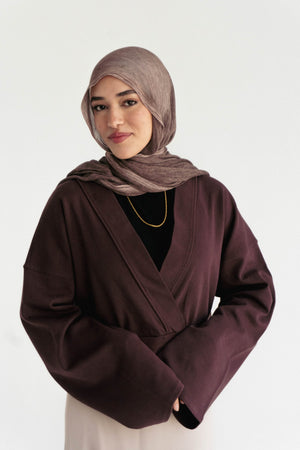 The wrap cozy top in Wine - Lillyscarfofficial