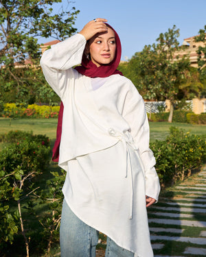 Voile Shirt in White - Lillyscarfofficial