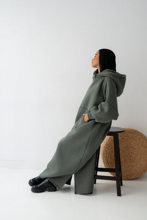 Winter Stroll dress in olive - Lillyscarfofficial