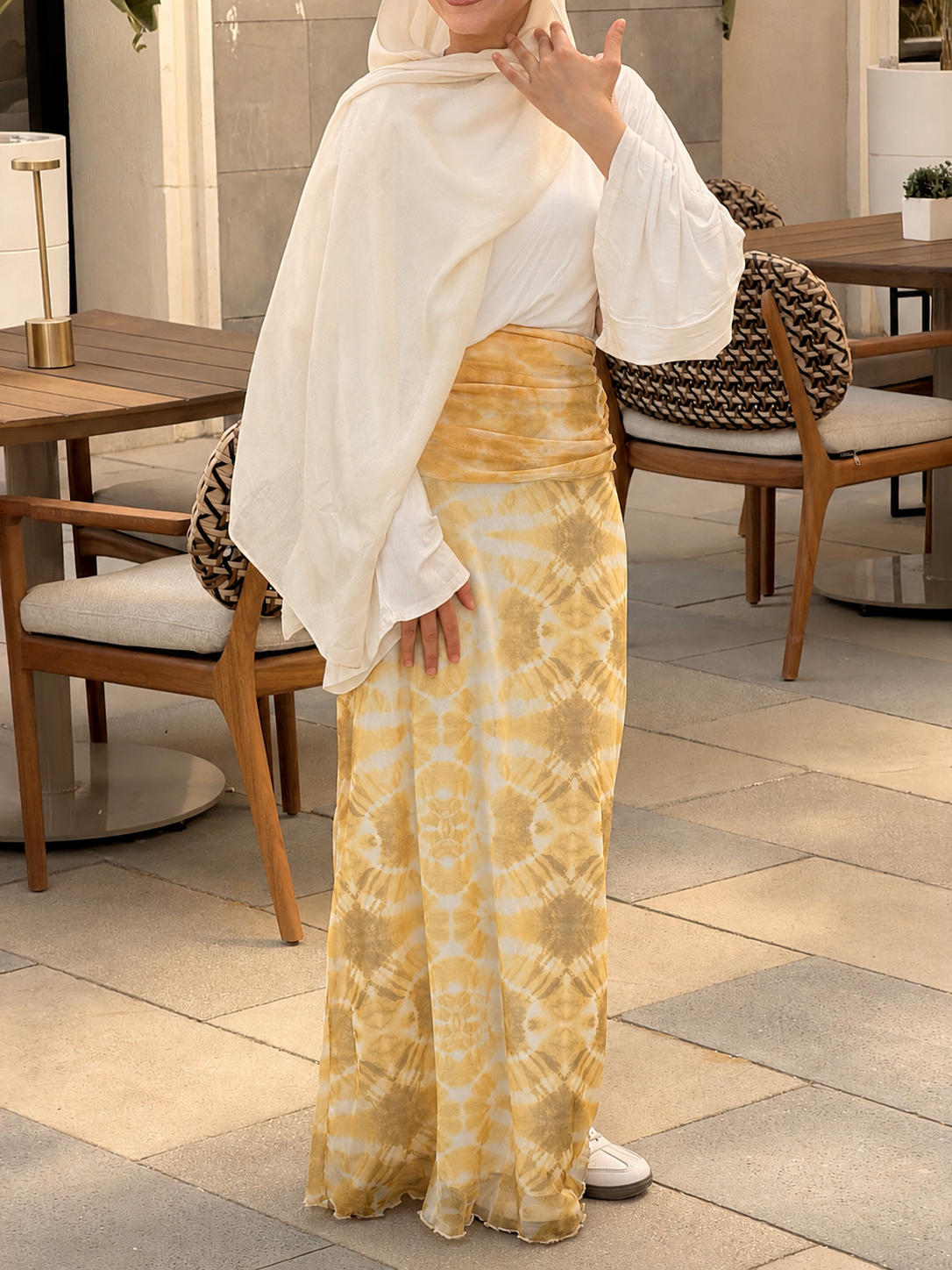 Print tulle skirt