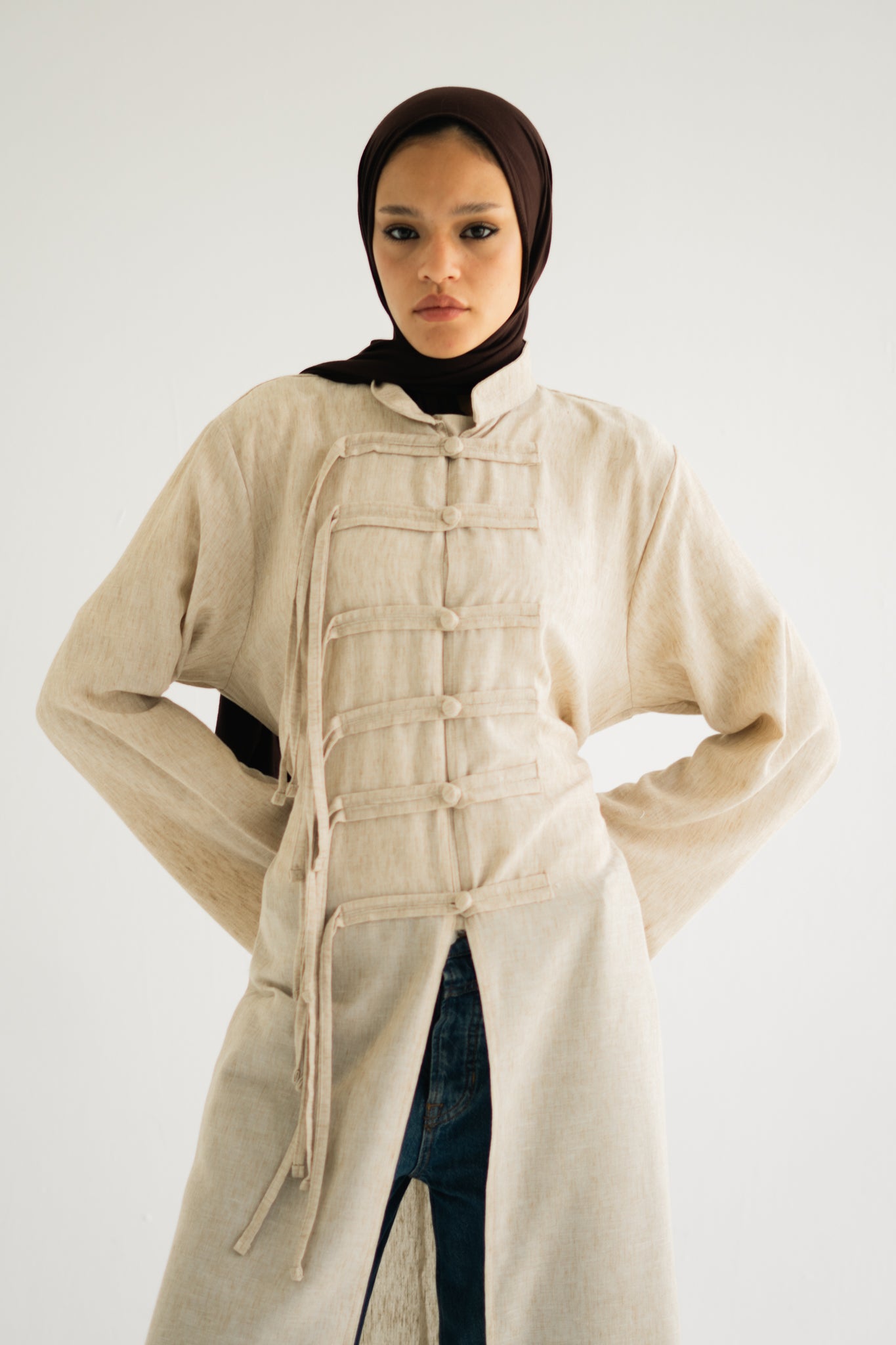 Frog button long shirt