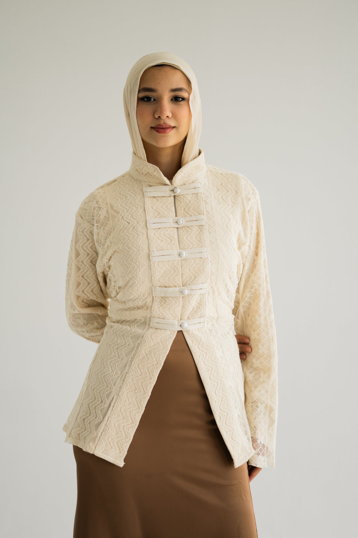 Lace Buttoned Top