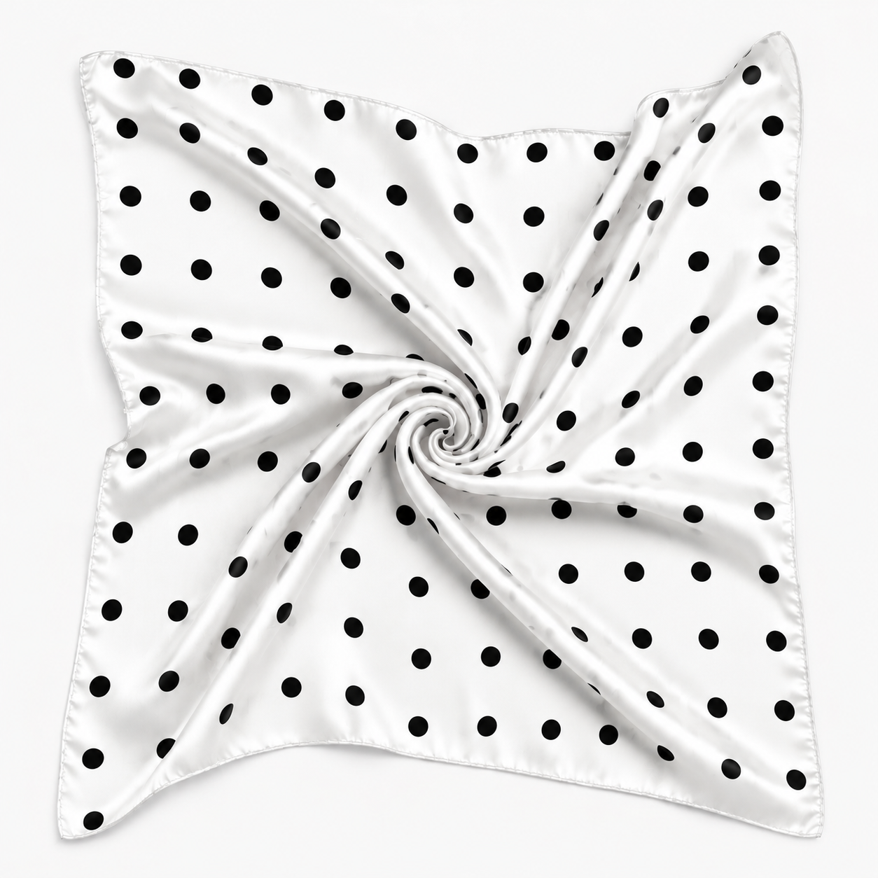 Polka-Dot Square Scarf In White