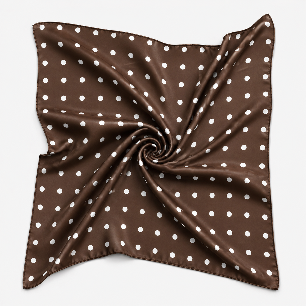 Polka-Dot Square Scarf In Brown