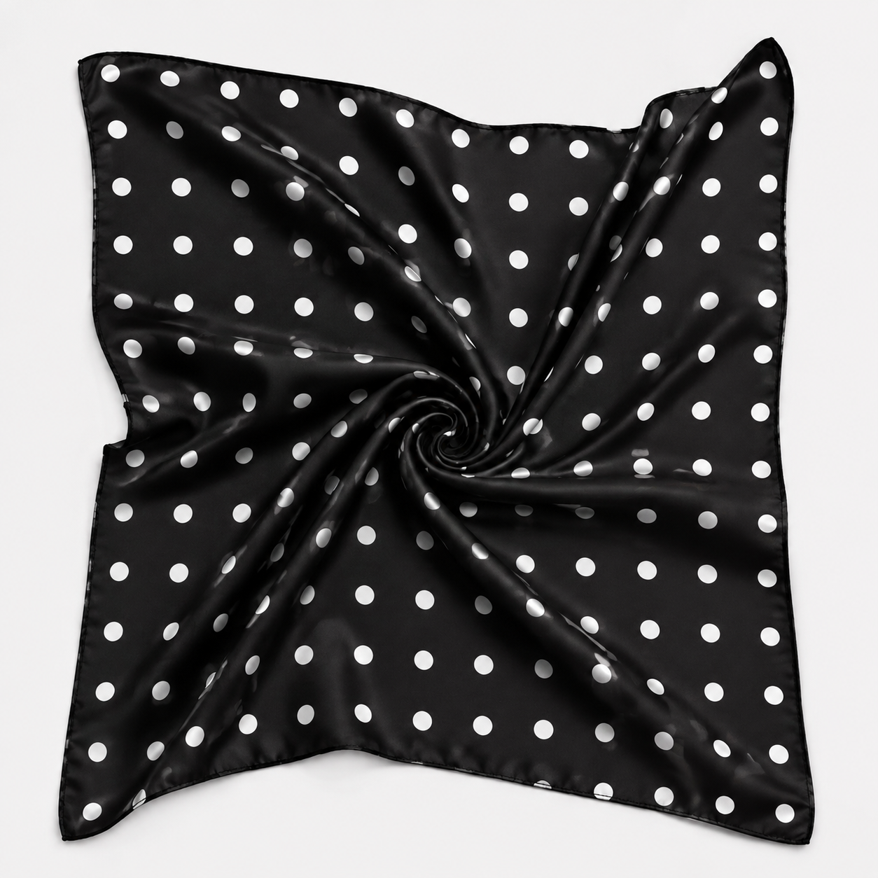 Polka-Dot Square Scarf In Black