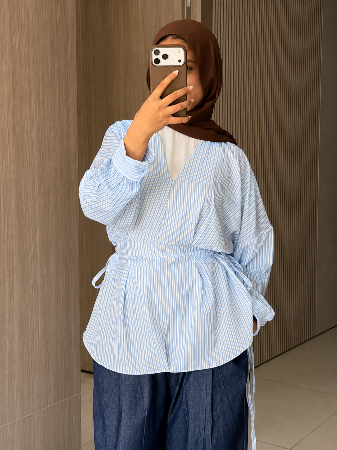 Mavelle Stripe Wrap Shirt