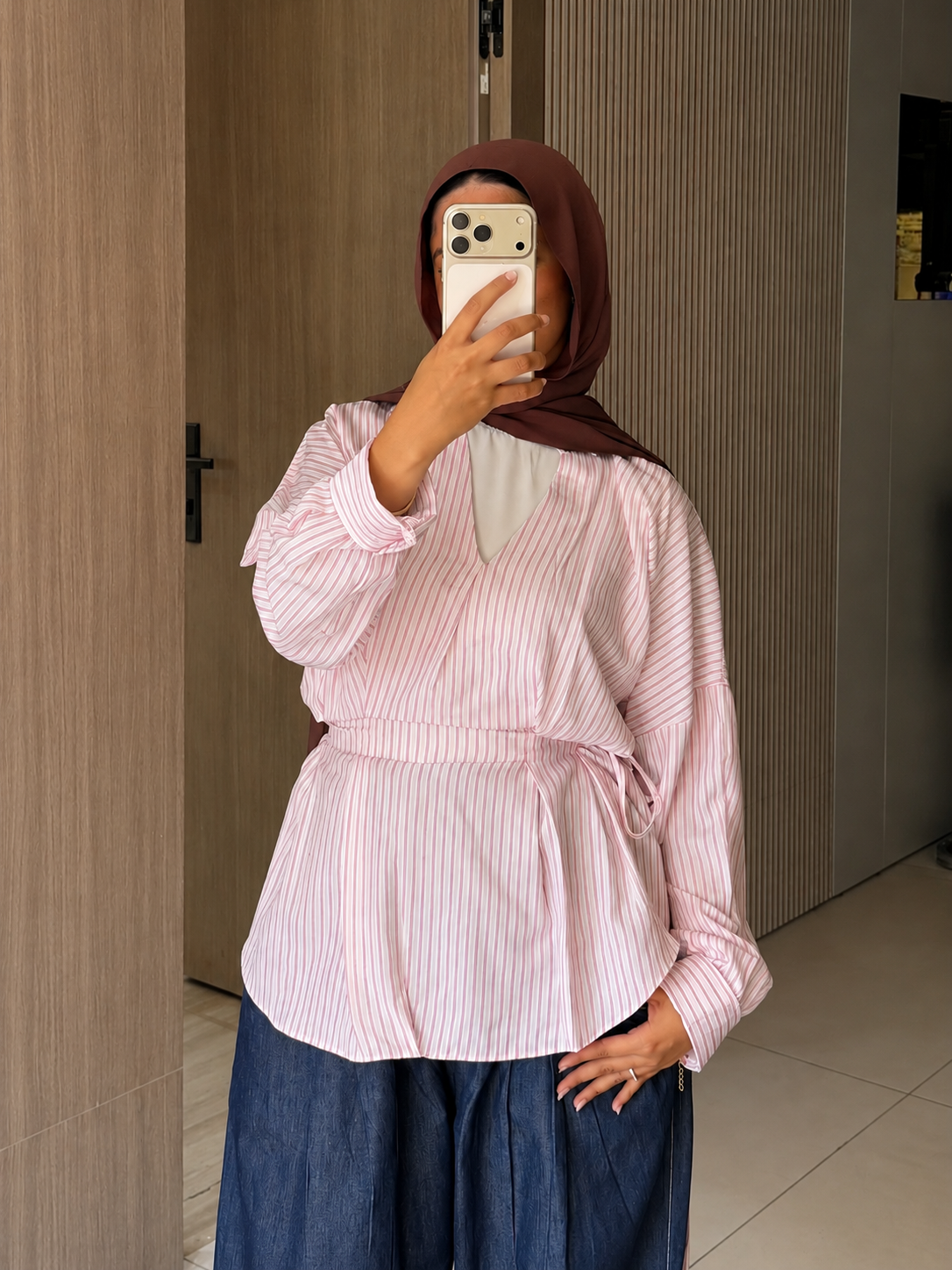 Mavelle Stripe Wrap Shirt