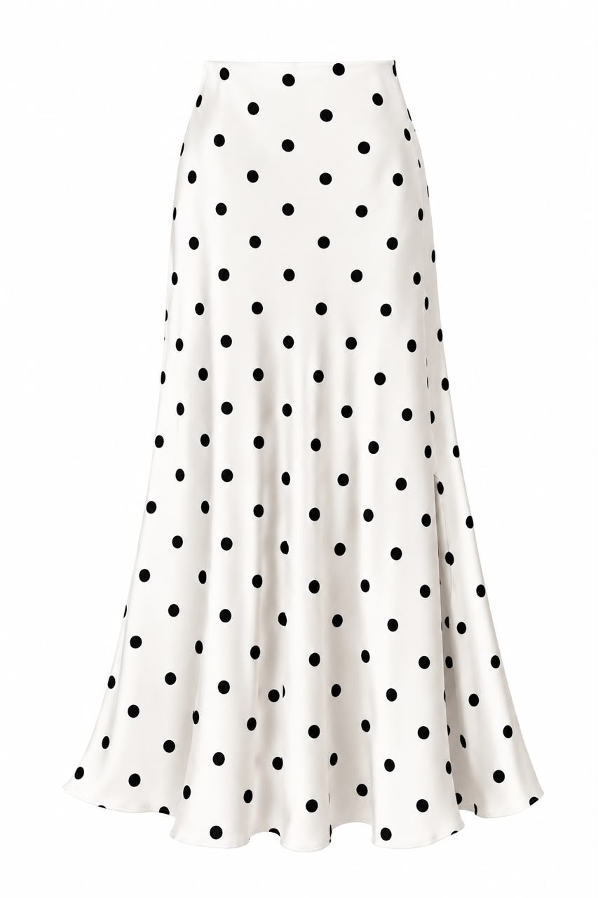 Pollka Dot Satin Skirt