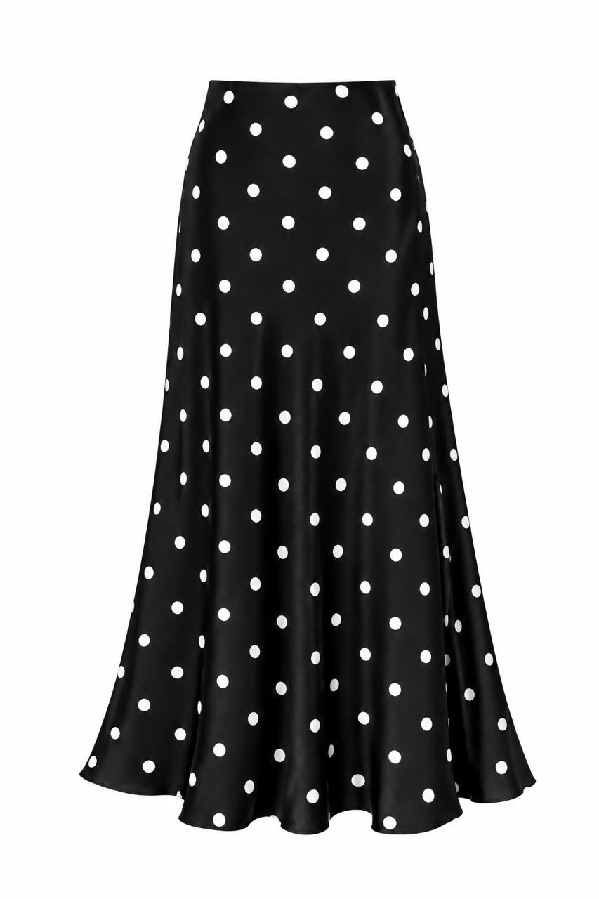 Pollka Dot Satin Skirt