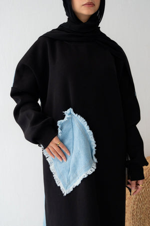 Back in Blue dress in black - Lillyscarfofficial