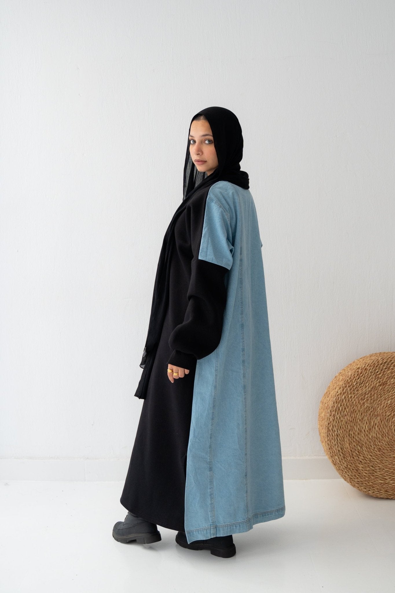 Back in Blue dress in black - Lillyscarfofficial