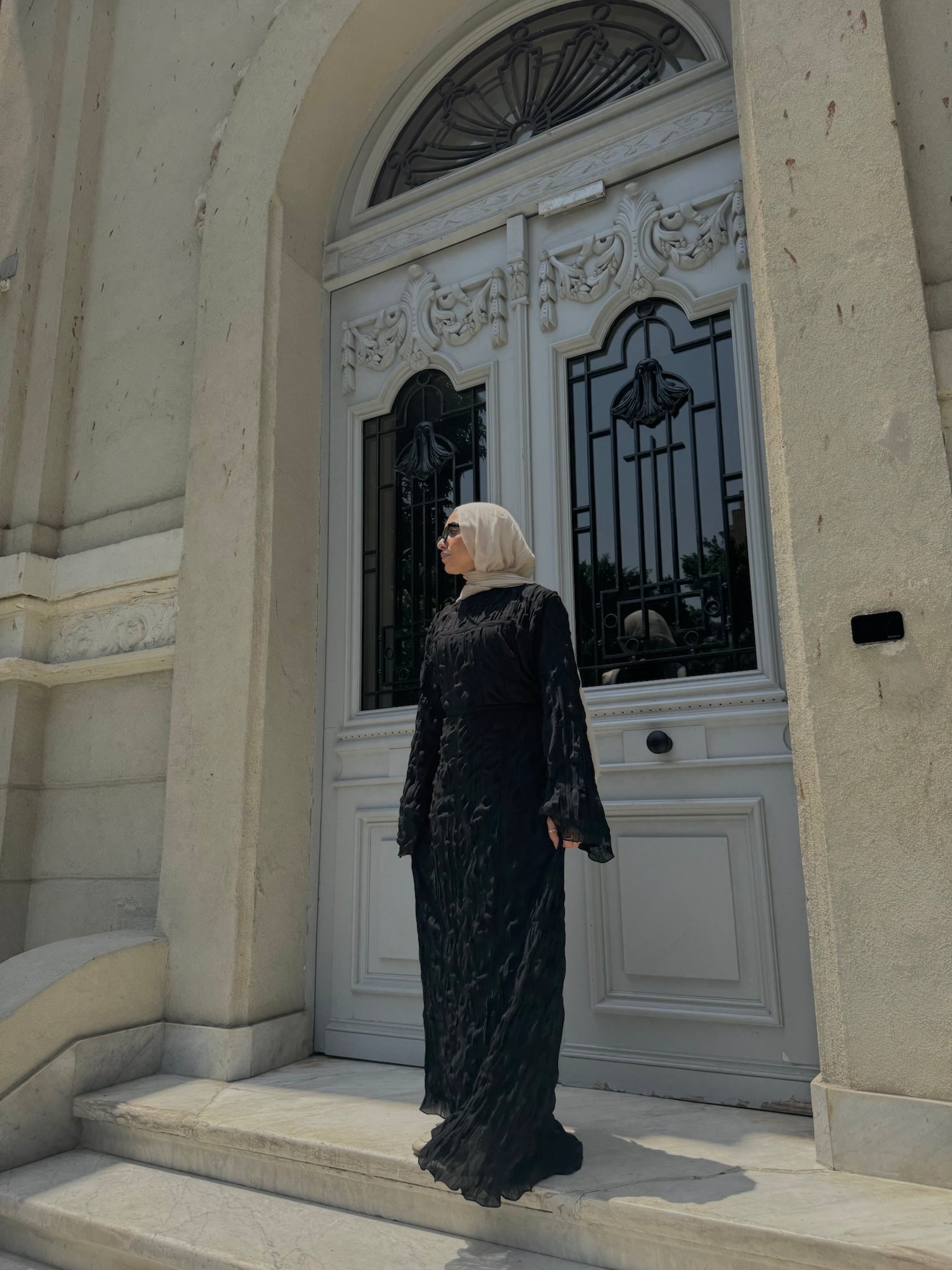 BLACK CRINKLED DRESS - Lillyscarfofficial