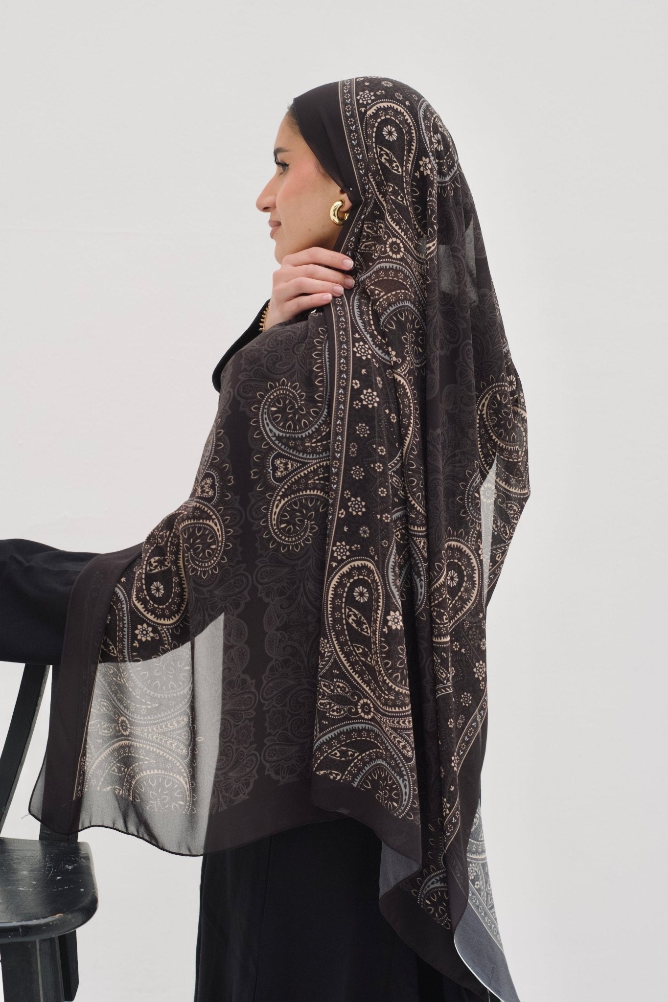 Black nymara chiffon - Lillyscarfofficial