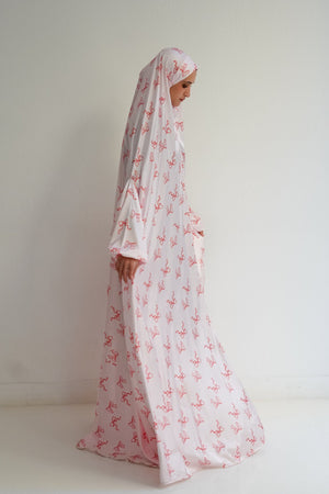 Blush Bow Khimar - Lillyscarfofficial