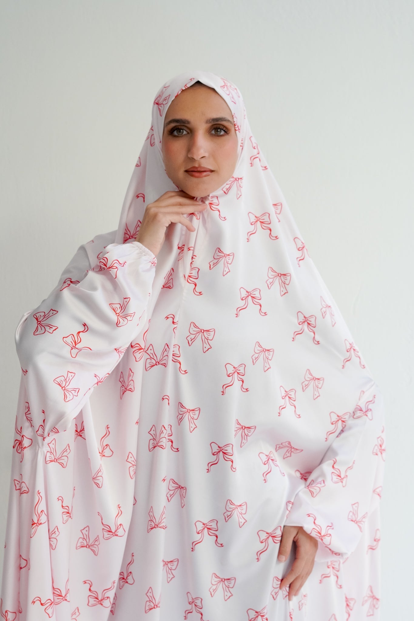 Blush Bow Khimar - Lillyscarfofficial