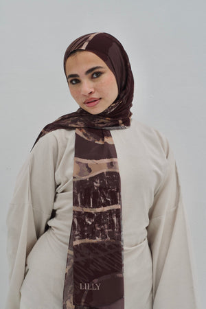 Brown Diva chiffon - Lillyscarfofficial