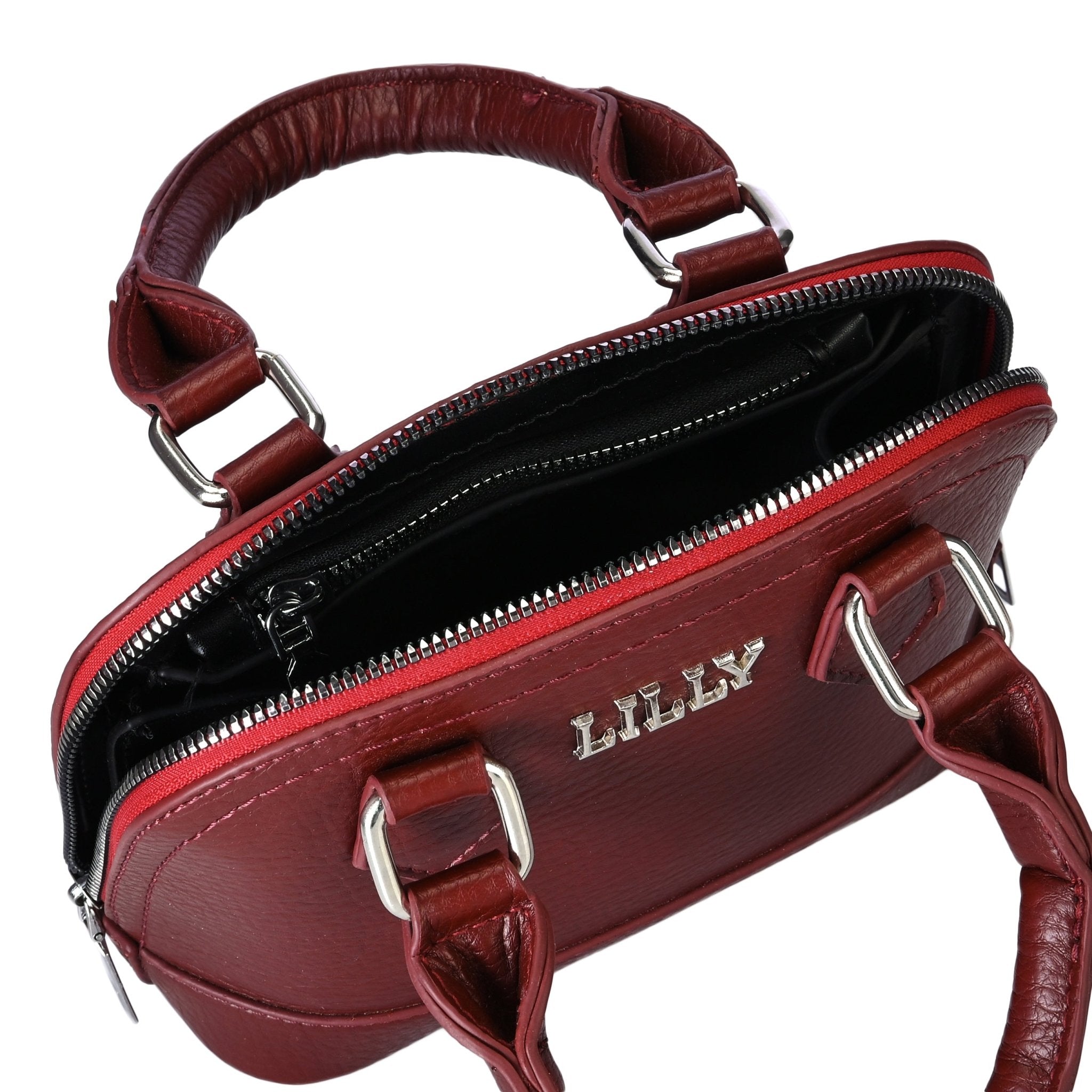 Burgundy oval bag - Lillyscarfofficial