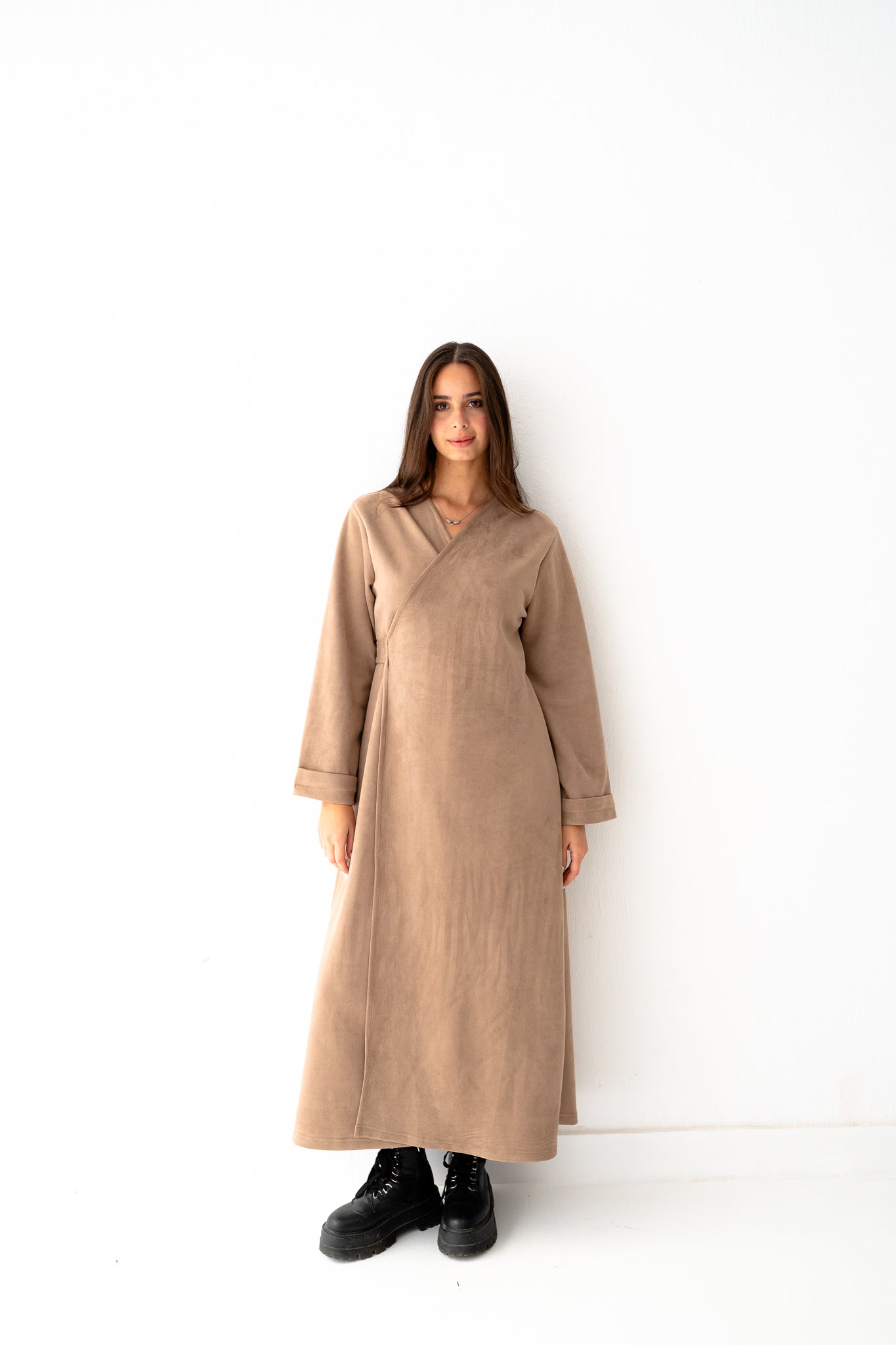 Café Latte Suede Dress - Lillyscarfofficial