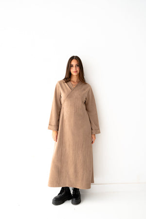 Café Latte Suede Dress - Lillyscarfofficial