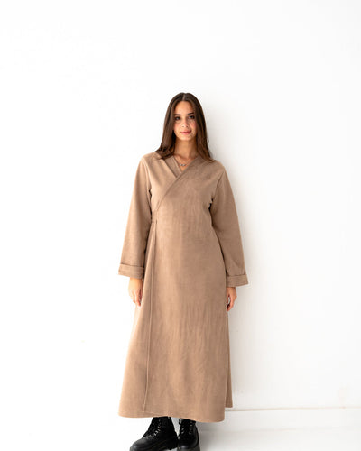 Café Latte Suede Dress - Lillyscarfofficial