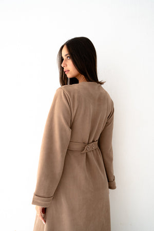 Café Latte Suede Dress - Lillyscarfofficial