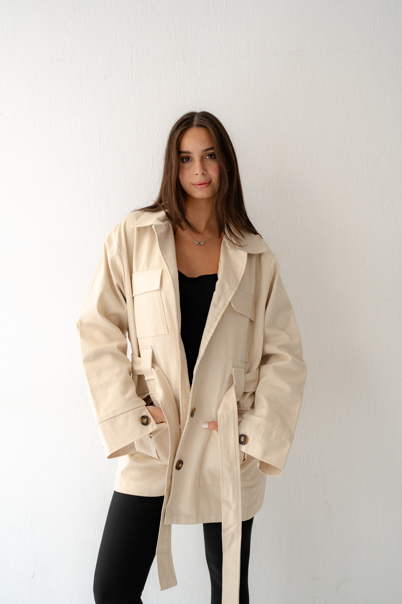 Cargo cream jacket - Lillyscarfofficial