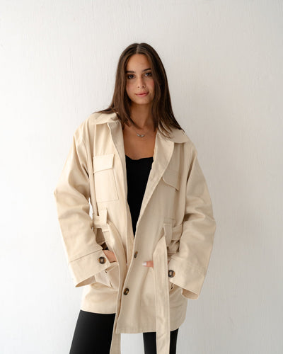 Cargo cream jacket - Lillyscarfofficial