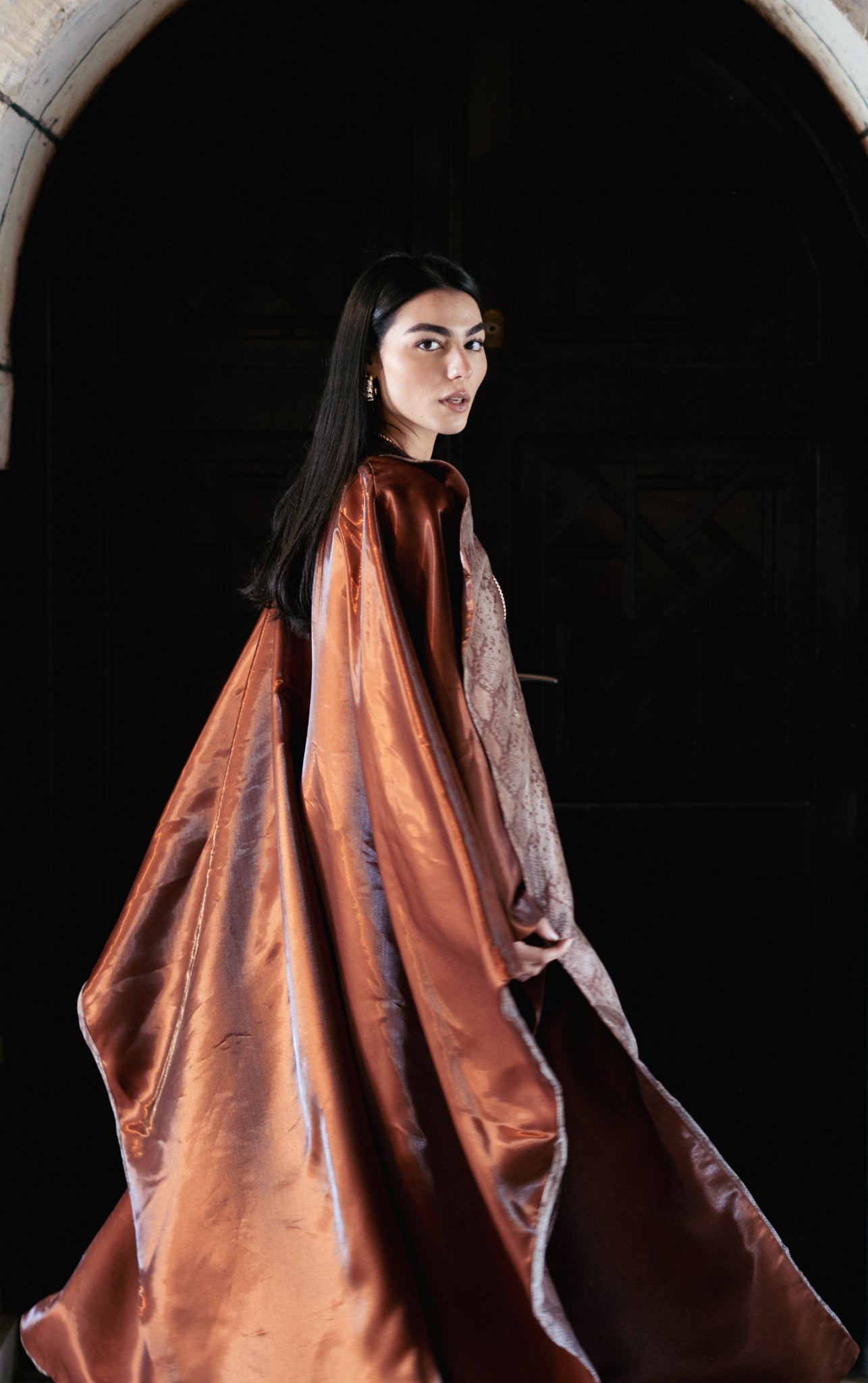 Copper Glow Reversible Caftan - Lillyscarfofficial