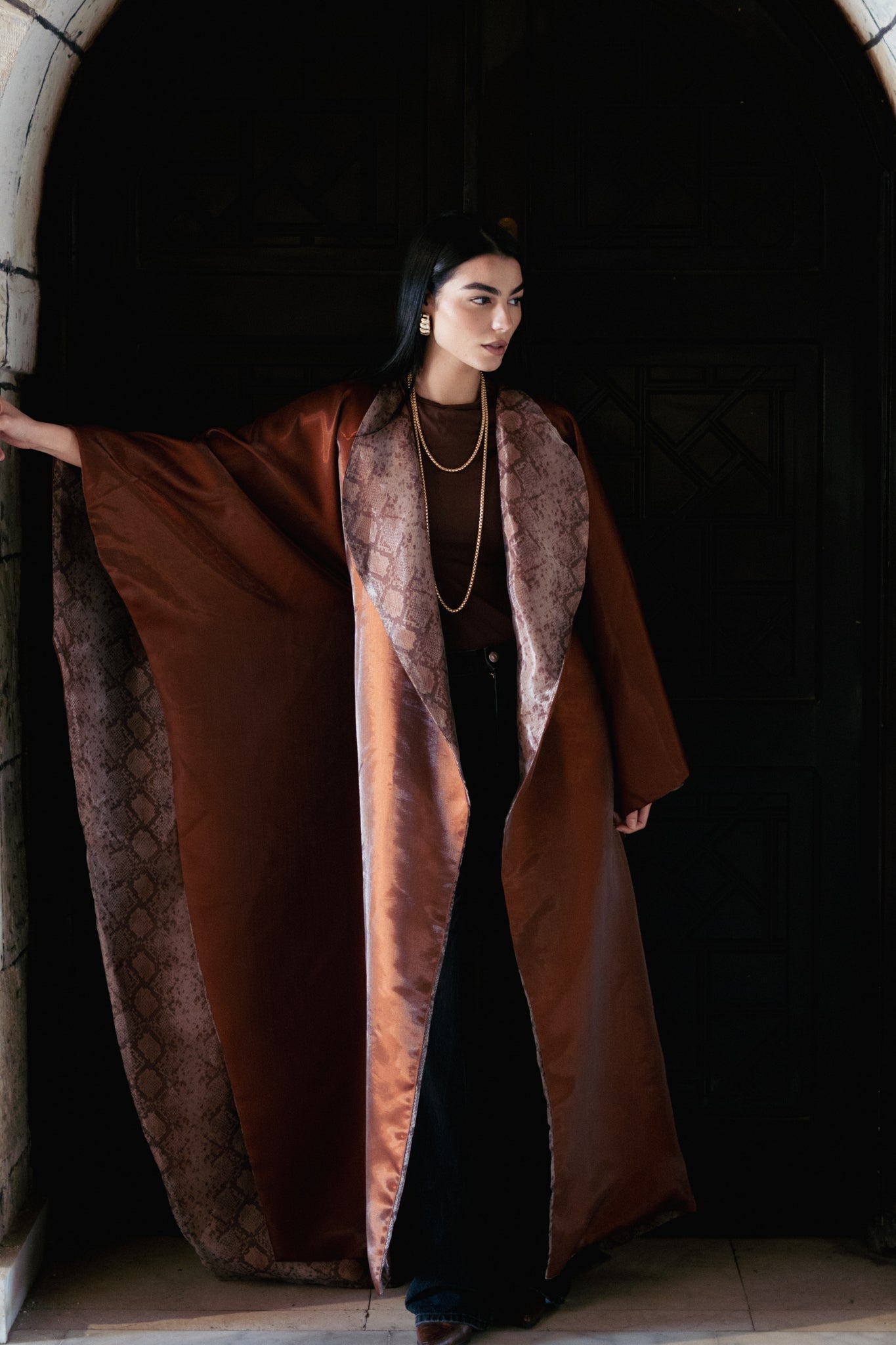 Copper Glow Reversible Caftan - Lillyscarfofficial