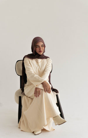 Cotton maxi dress in Beige - Lillyscarfofficial