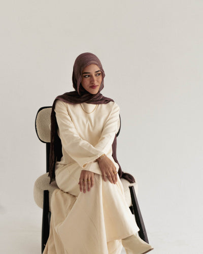 Cotton maxi dress in Beige - Lillyscarfofficial