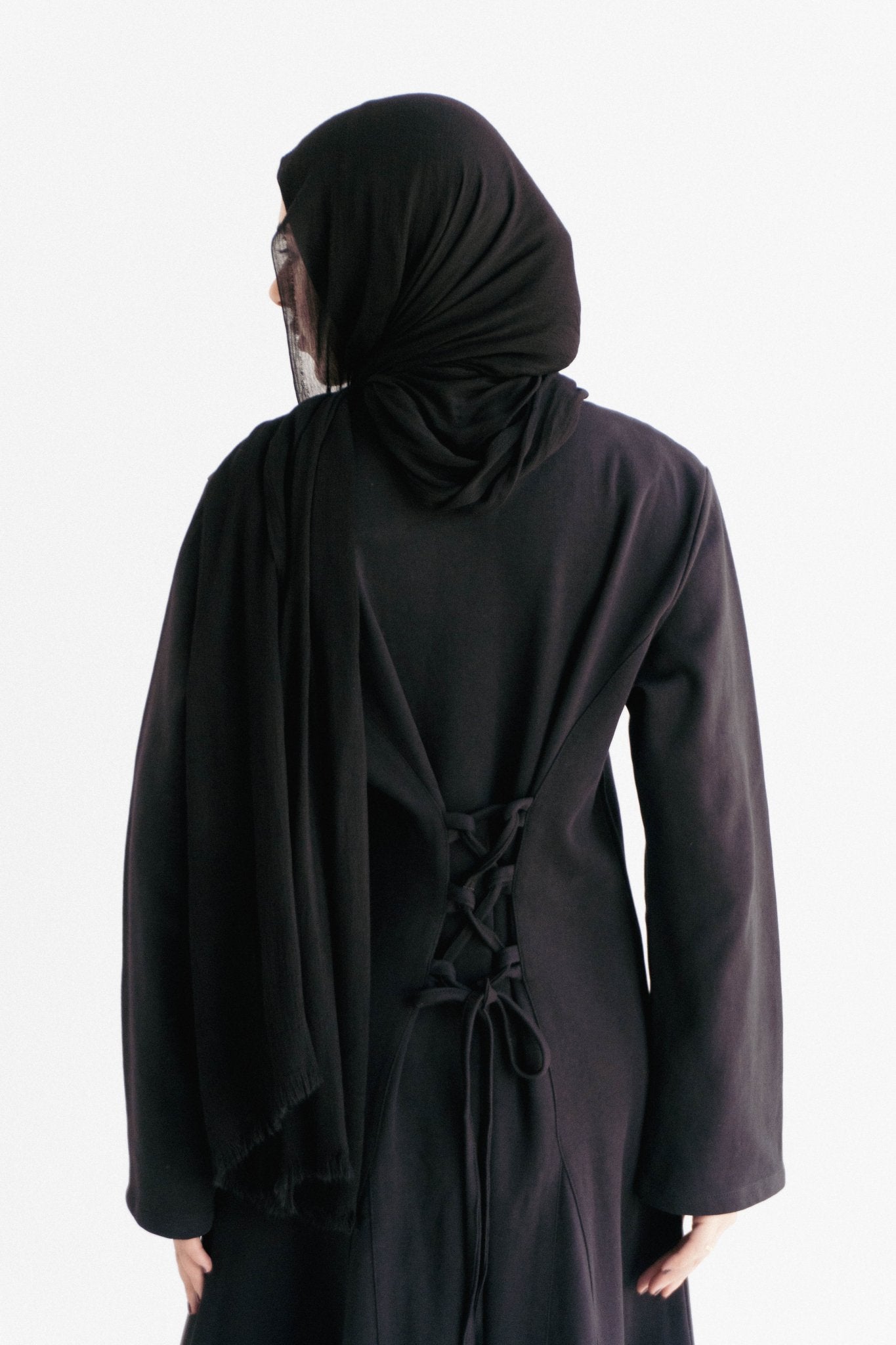 Cotton maxi dress in black - Lillyscarfofficial