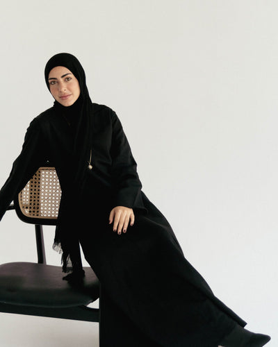 Cotton maxi dress in black - Lillyscarfofficial